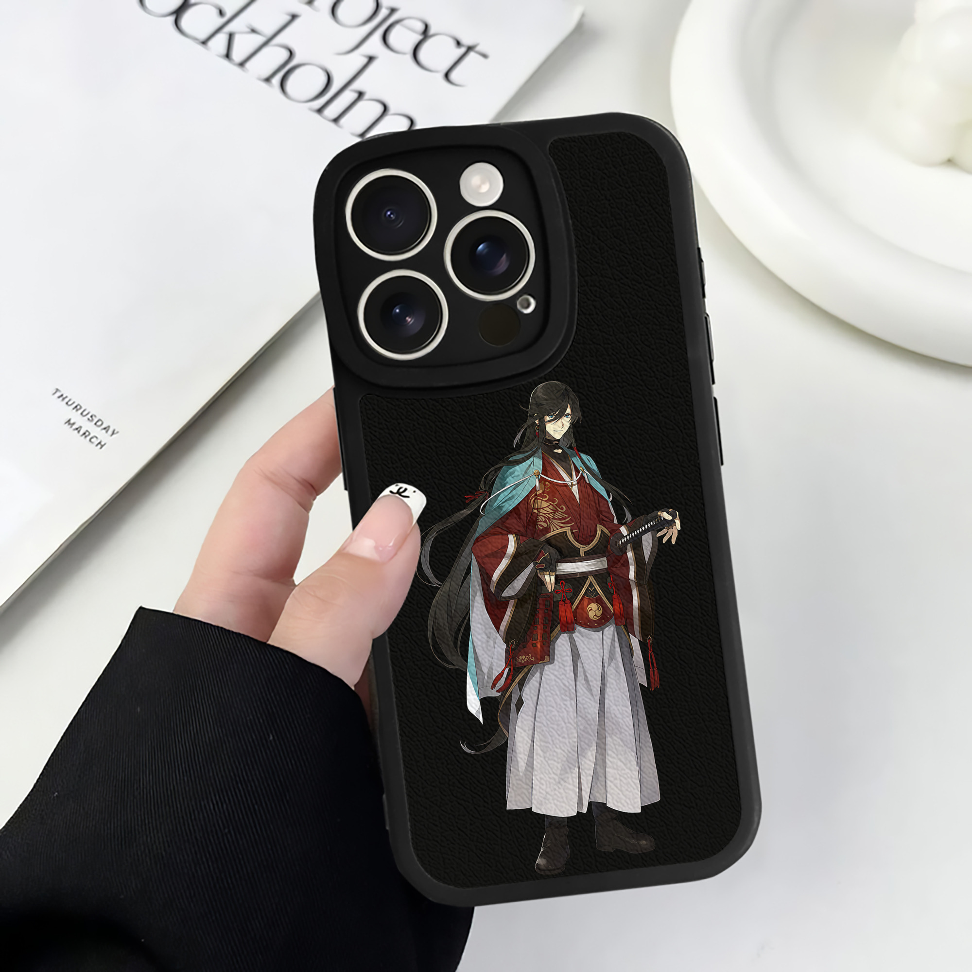 （画像用） 刀剣乱舞 Touken Ranbu 【iPhone 16シリーズ対応】シリコンスマホケース（レザー調） 材質：シリコン